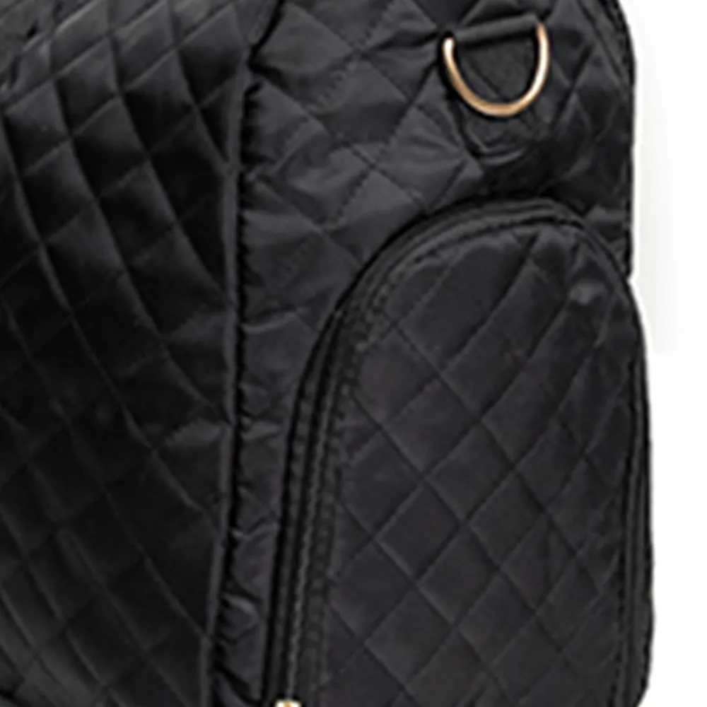 2Pcs Set Carry on Overnight Bags Large Travel Duffle Bag Weekend Tote Bag Yoga Gym Bag with Wet Pocket Black