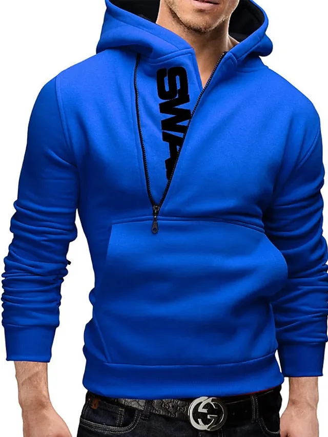 3D Vertigo Printed Men's Hoodie in Black Red Blue Gray Light Blue - Drawstring Design Moisture-Wicking Breathable Sportswear Sweatshirt