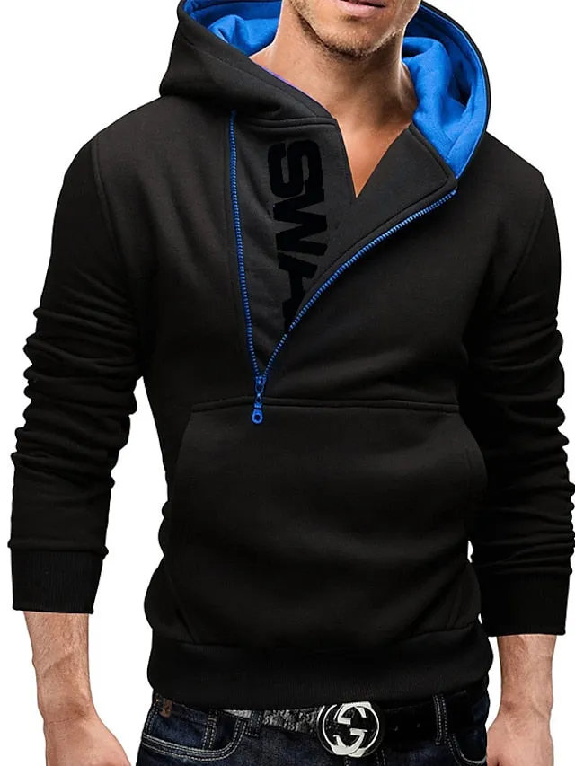 3D Vertigo Printed Men's Hoodie in Black Red Blue Gray Light Blue - Drawstring Design Moisture-Wicking Breathable Sportswear Sweatshirt