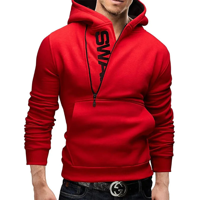 3D Vertigo Printed Men's Hoodie in Black Red Blue Gray Light Blue - Drawstring Design Moisture-Wicking Breathable Sportswear Sweatshirt