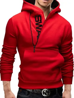 3D Vertigo Printed Men's Hoodie in Black Red Blue Gray Light Blue - Drawstring Design Moisture-Wicking Breathable Sportswear Sweatshirt