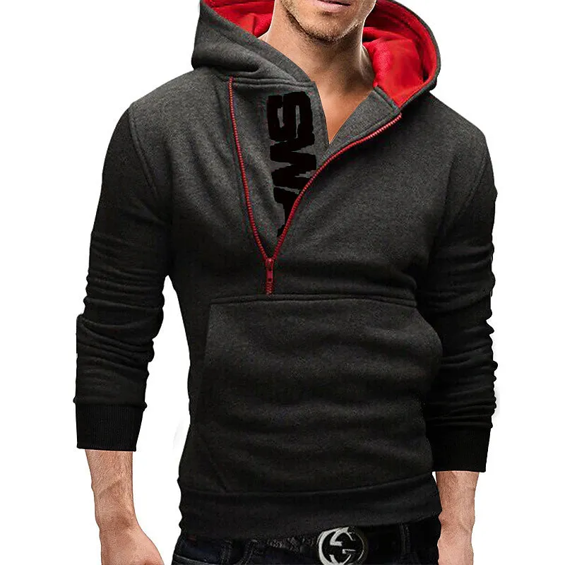 3D Vertigo Printed Men's Hoodie in Black Red Blue Gray Light Blue - Drawstring Design Moisture-Wicking Breathable Sportswear Sweatshirt