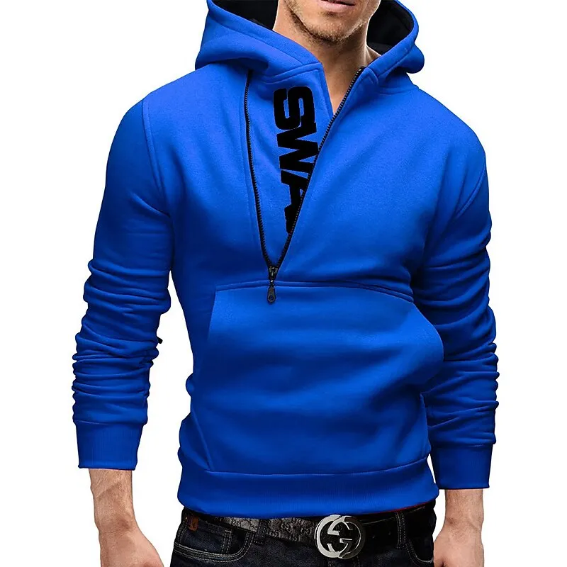 3D Vertigo Printed Men's Hoodie in Black Red Blue Gray Light Blue - Drawstring Design Moisture-Wicking Breathable Sportswear Sweatshirt