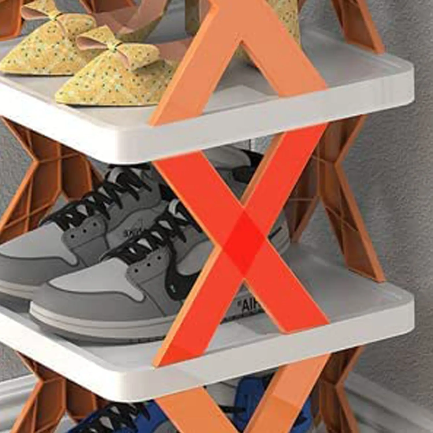 9054A   6 LAYER SHOE RACK DESIGN LIGHTWEIGHT ADJUSTABLE PLASTIC FOLDABLE SHOE CABINET STORAGE PORTABLE FOLDING SPACE SAVING SHOE ORGANIZER HOME AND OFFICE