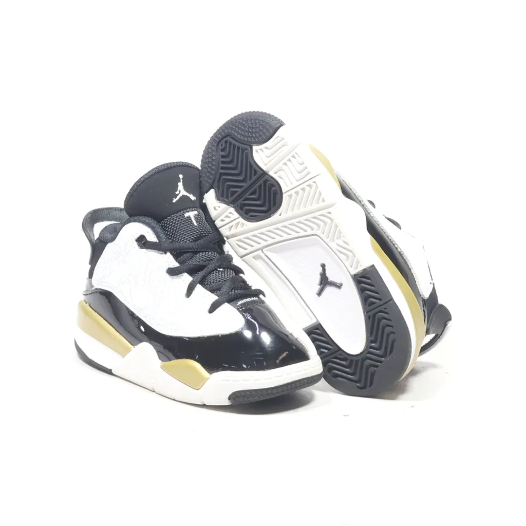Air Jordan Dub Zero Td Sport Shoes Leather Black Color For Kids