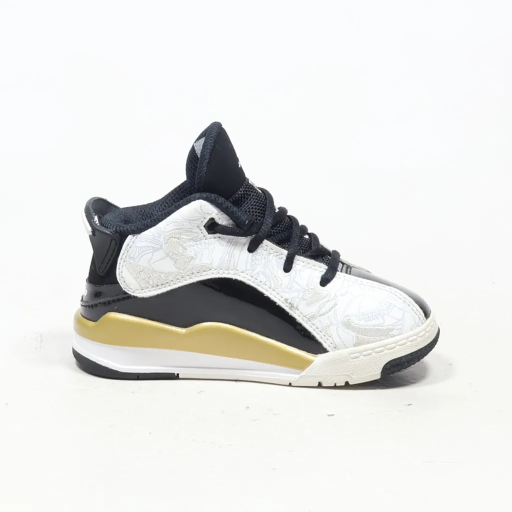 Air Jordan Dub Zero Td Sport Shoes Leather Black Color For Kids