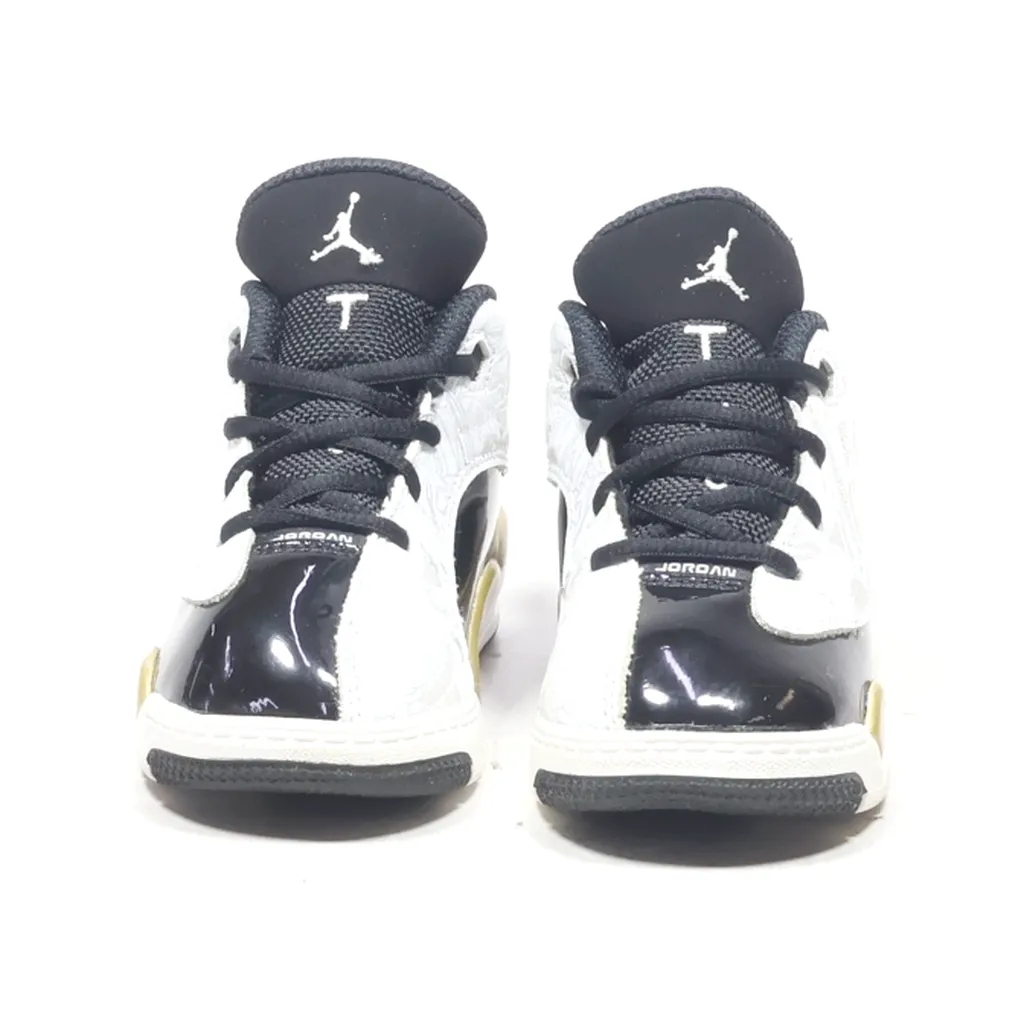 Air Jordan Dub Zero Td Sport Shoes Leather Black Color For Kids