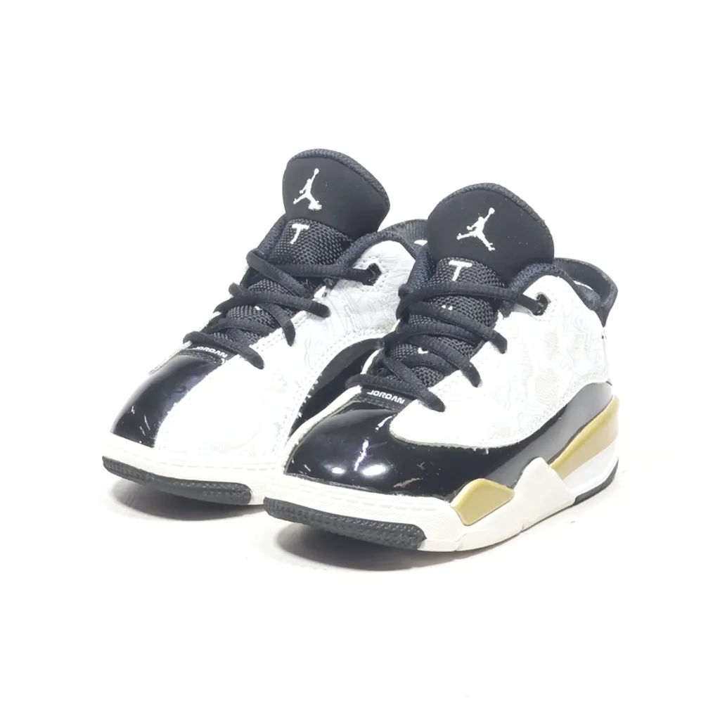 Air Jordan Dub Zero Td Sport Shoes Leather Black Color For Kids
