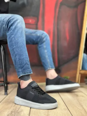 BA0349 Special Knitted Knitwear High Sole Style Smoked Color Sports Shoes