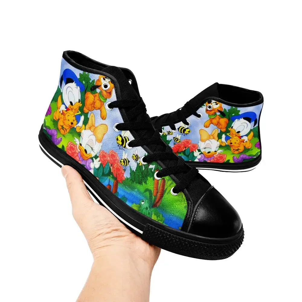 Baby Donald Duck Shoes High Top Sneakers for Kids and Adults