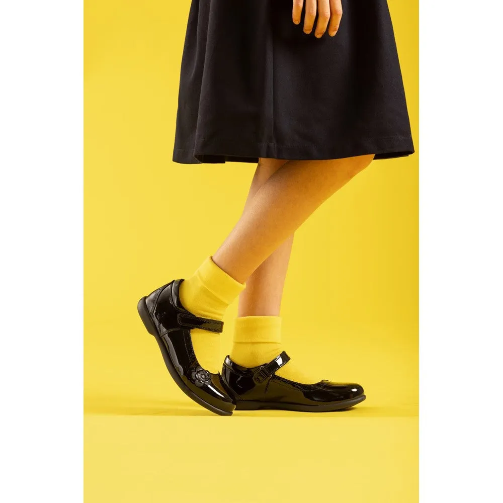 Black Bethany Patent Junior School Shoes