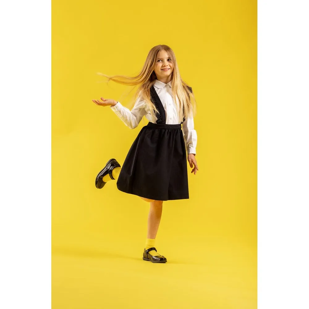 Black Bethany Patent Junior School Shoes