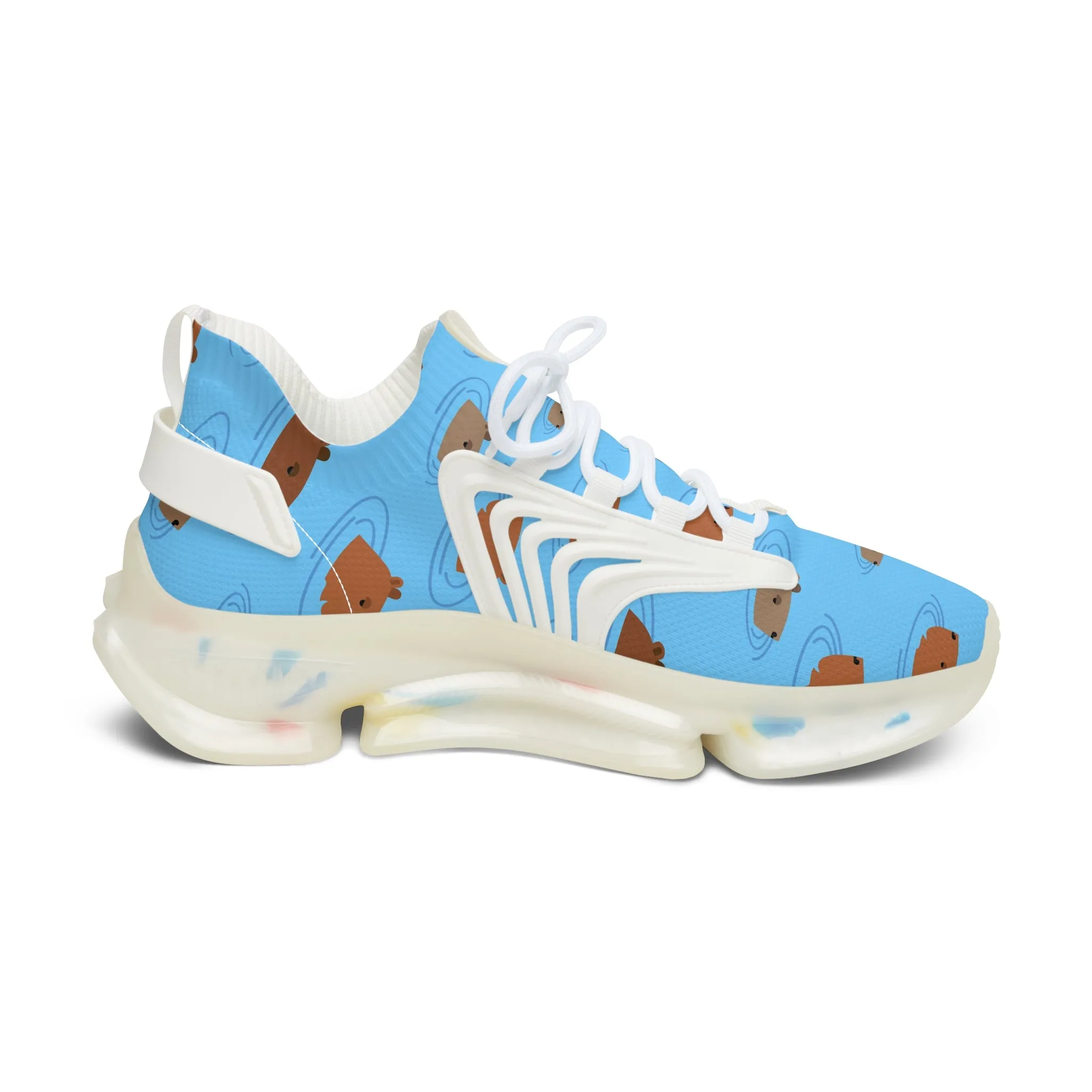 Capybara in Water Women's Mesh Sneakers