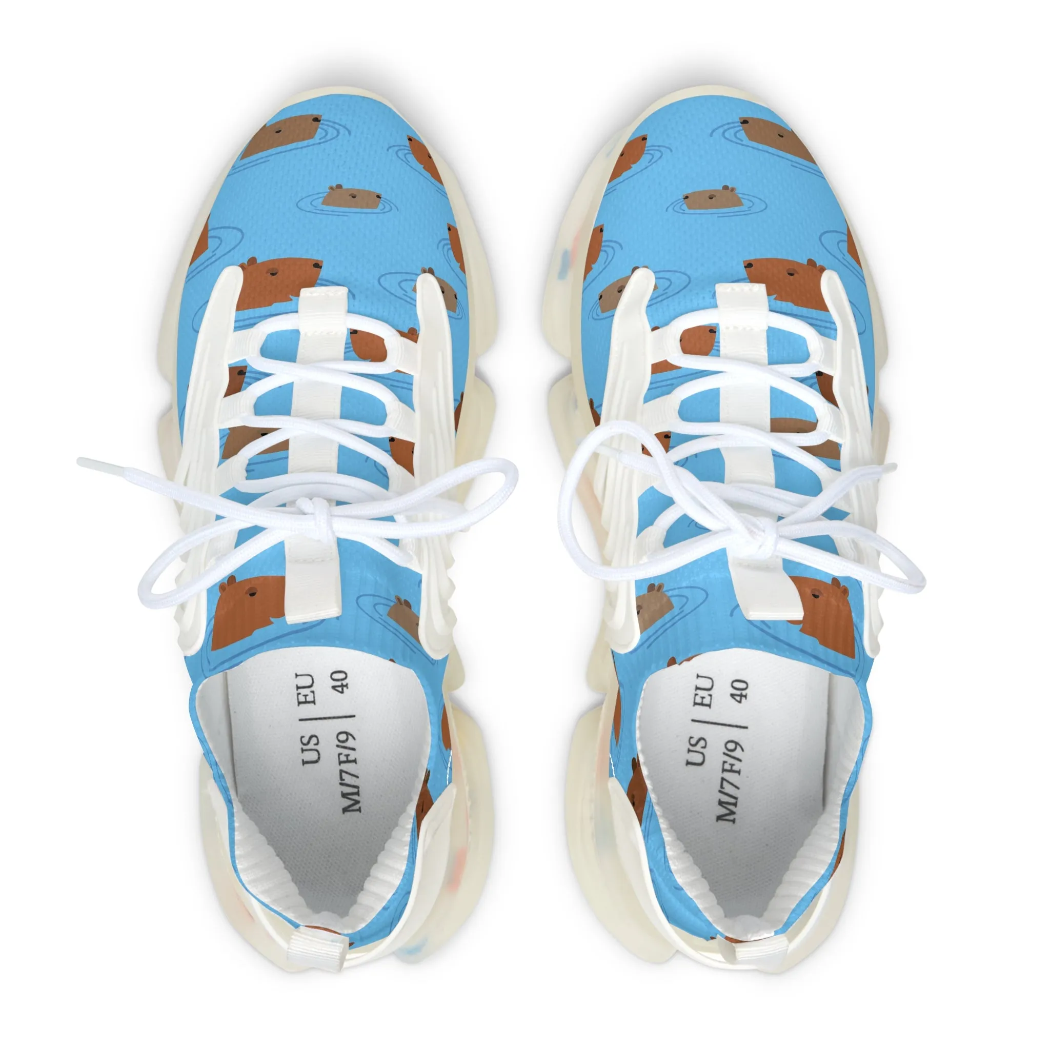 Capybara in Water Women's Mesh Sneakers