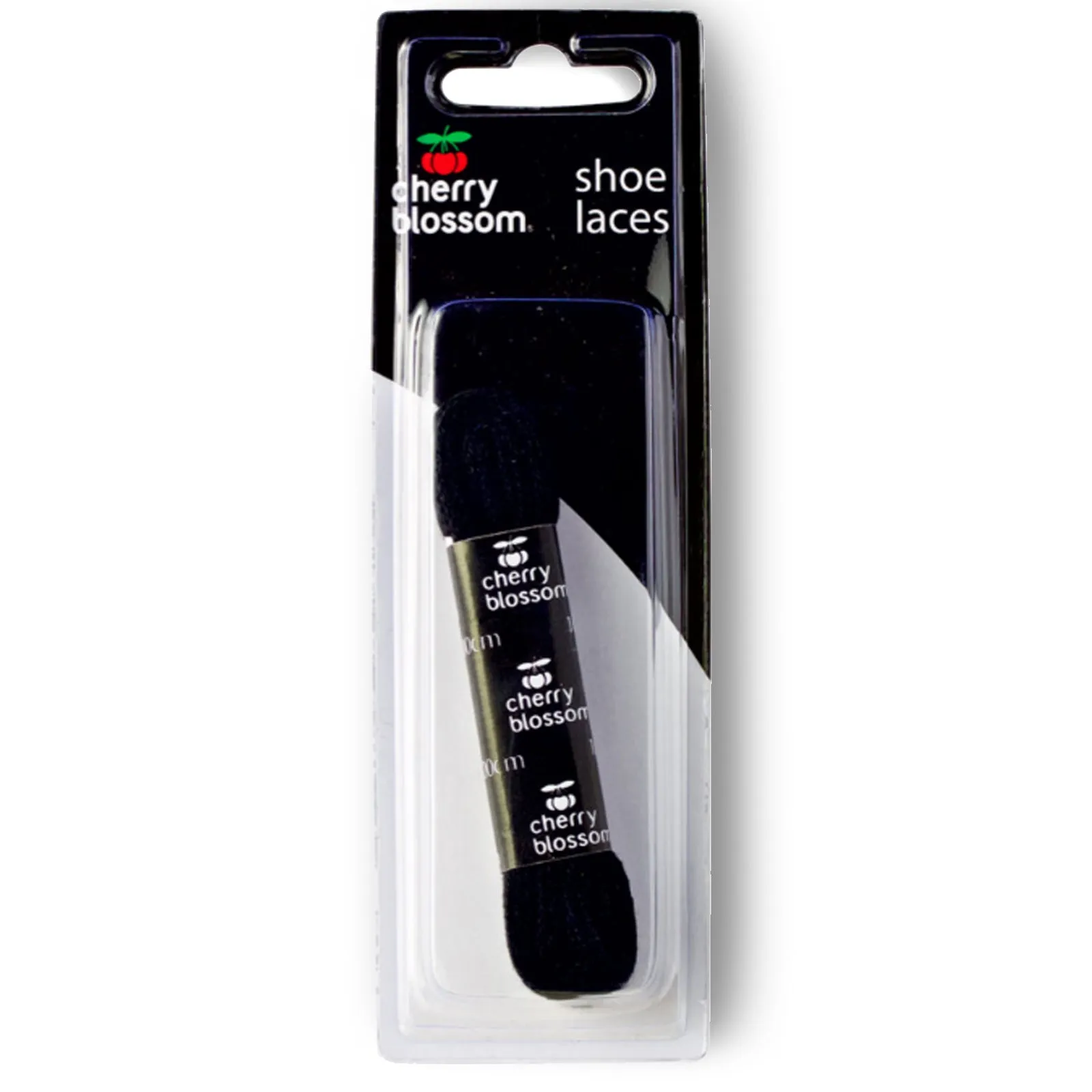 Cherry Blossom Flat Black Shoe Laces 100cm