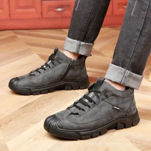 🎁Christmas Hot Sale 30% OFF🎁Men's Faux Wool Lining Leather Sneaker (Free Shipping)