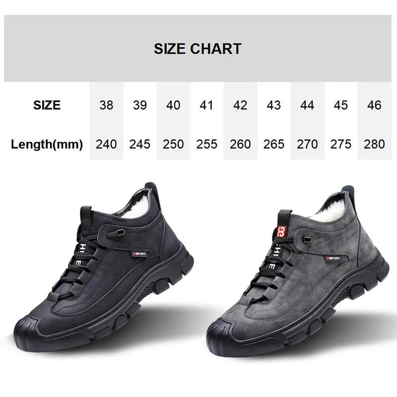 🎁Christmas Hot Sale 30% OFF🎁Men's Faux Wool Lining Leather Sneaker (Free Shipping)