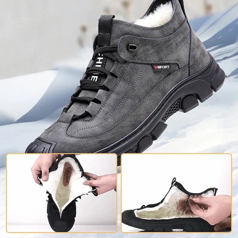 🎁Christmas Hot Sale 30% OFF🎁Men's Faux Wool Lining Leather Sneaker (Free Shipping)
