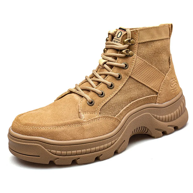 Composite Toe Work Boots for Men, Waterproof Safety Boots Slip Resistant Anti-Smash and Anti-Puncture Safety Work Shoes