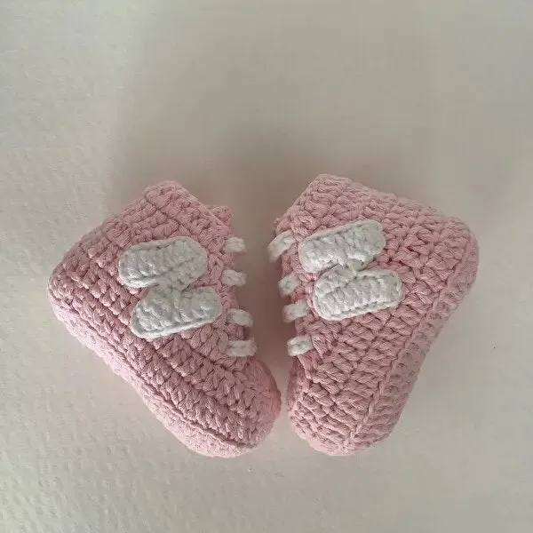 Crochet Baby Sporty Shoes Pink