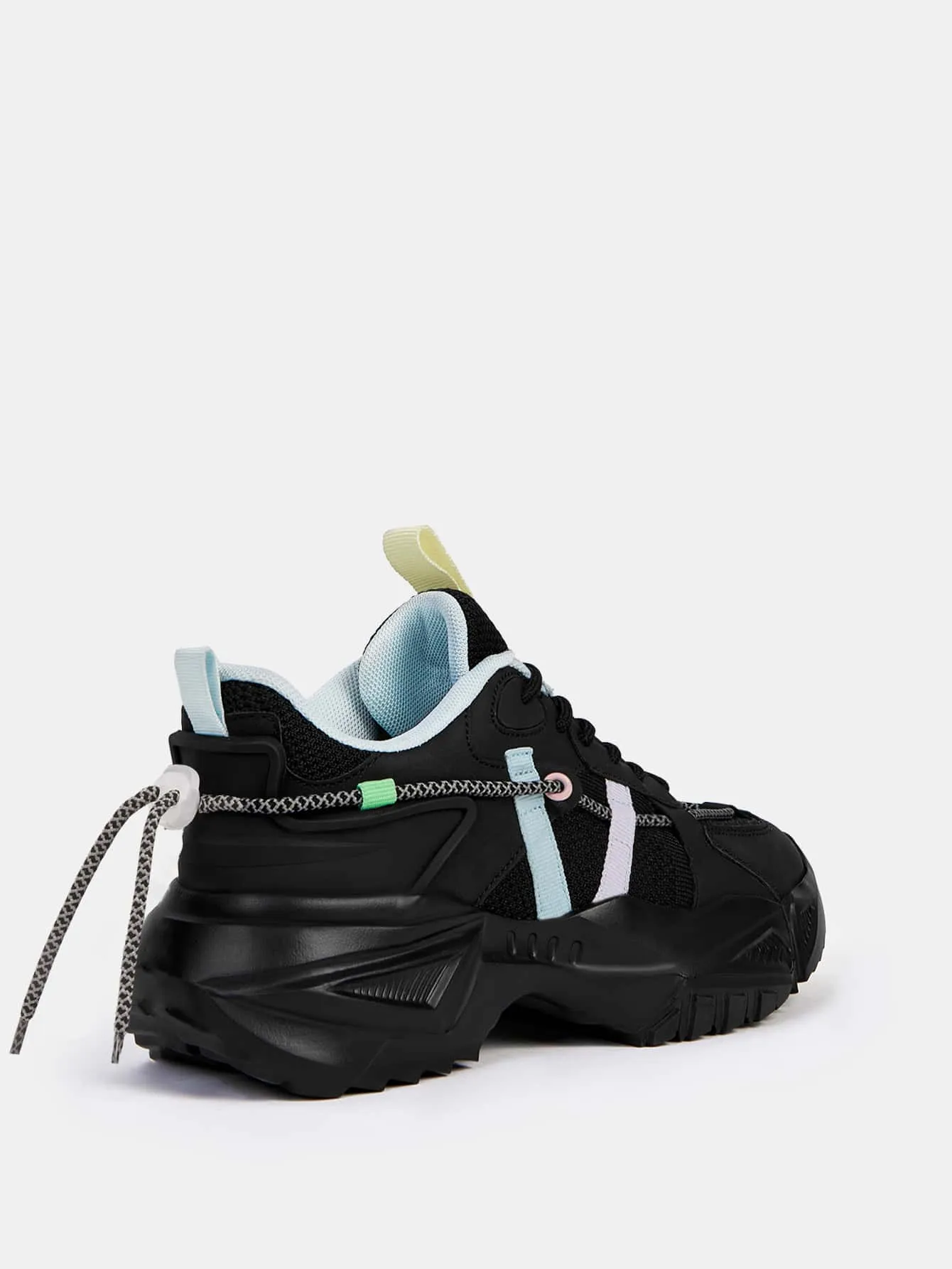 CUCCOO Trending Colorblock Mesh Splicing Design Chunky Sneakers