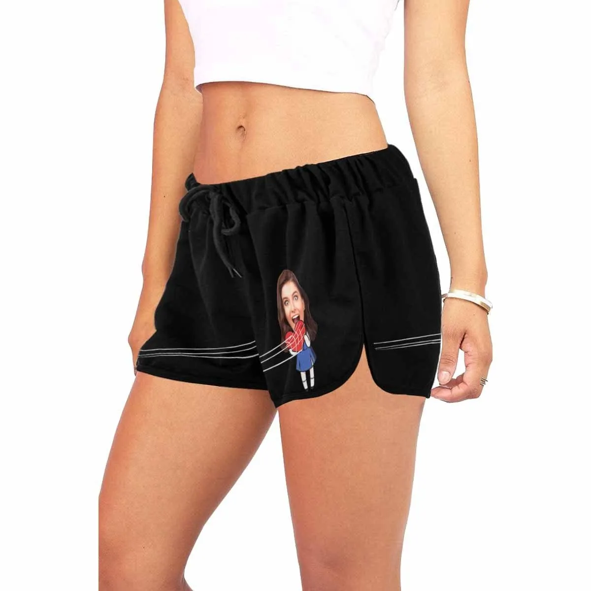 Custom Face Spider Beach Board Shorts Swim Trunks Funny Personalized Women's Casual Yoga Shorts
