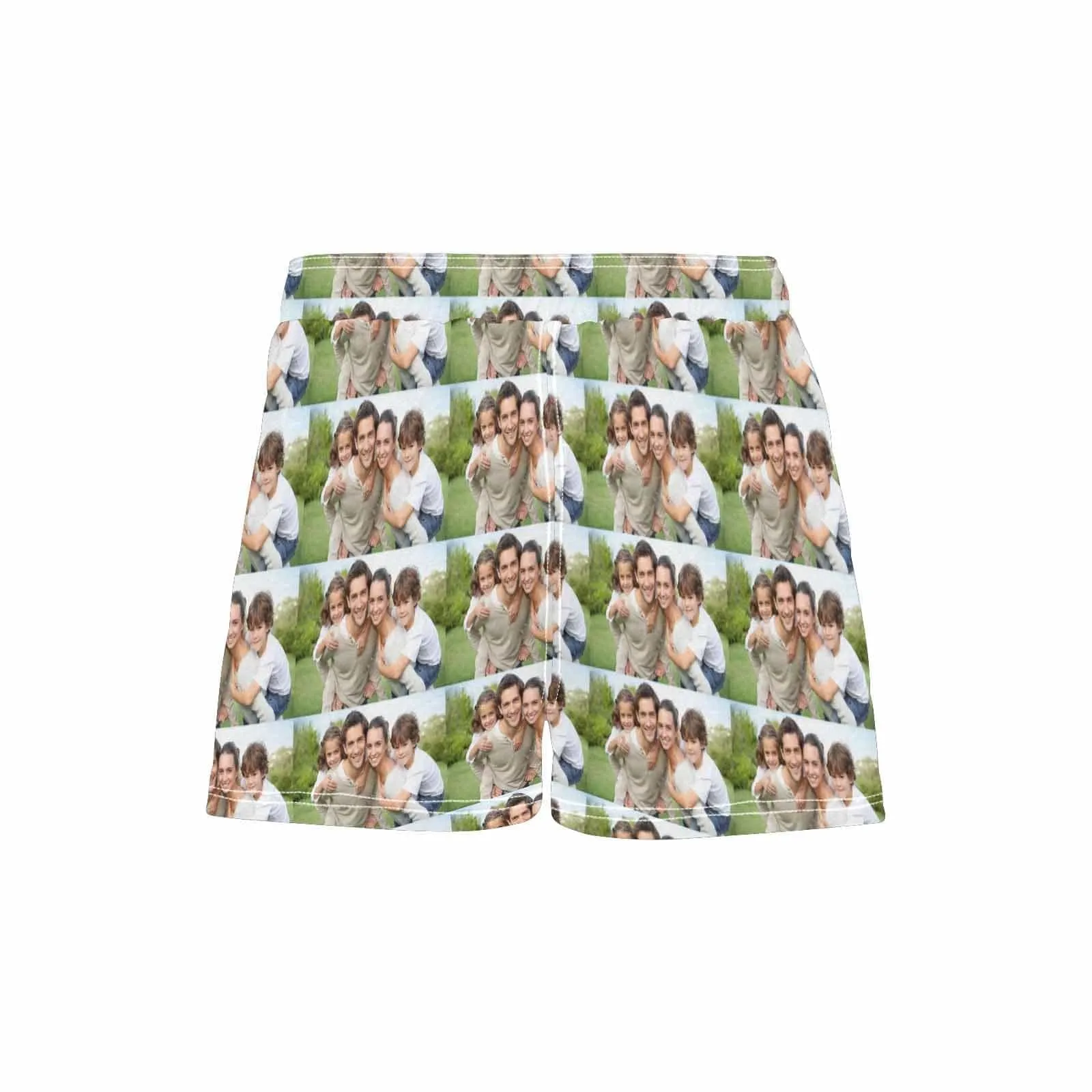 Custom Photo Happy Family Women's Casual Board Shorts Swim Trunks Put Your Face on Shorts