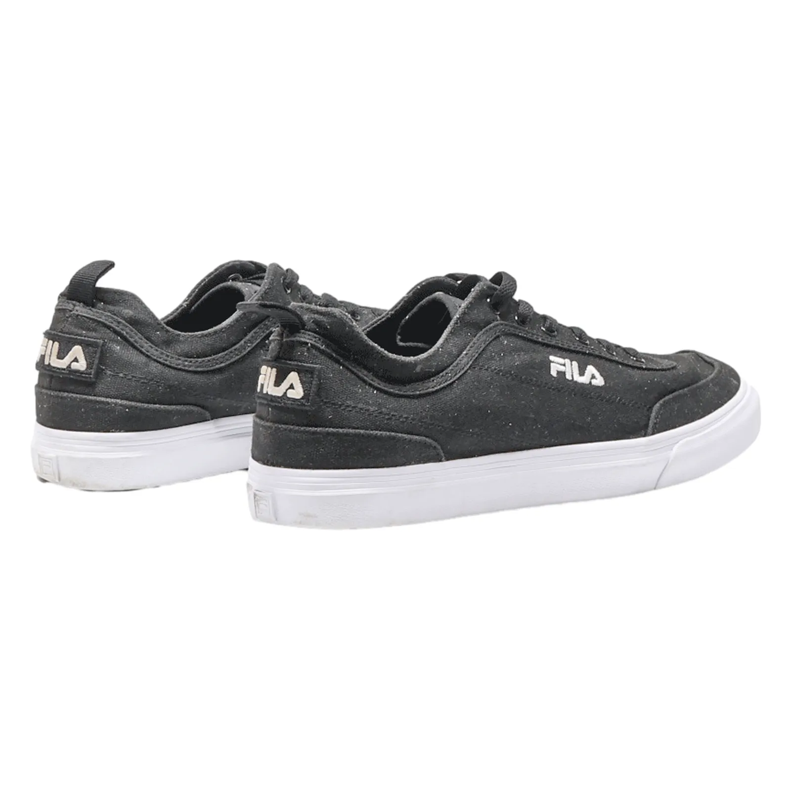 FILA Low Top Trainers Black Canvas Mens UK 11