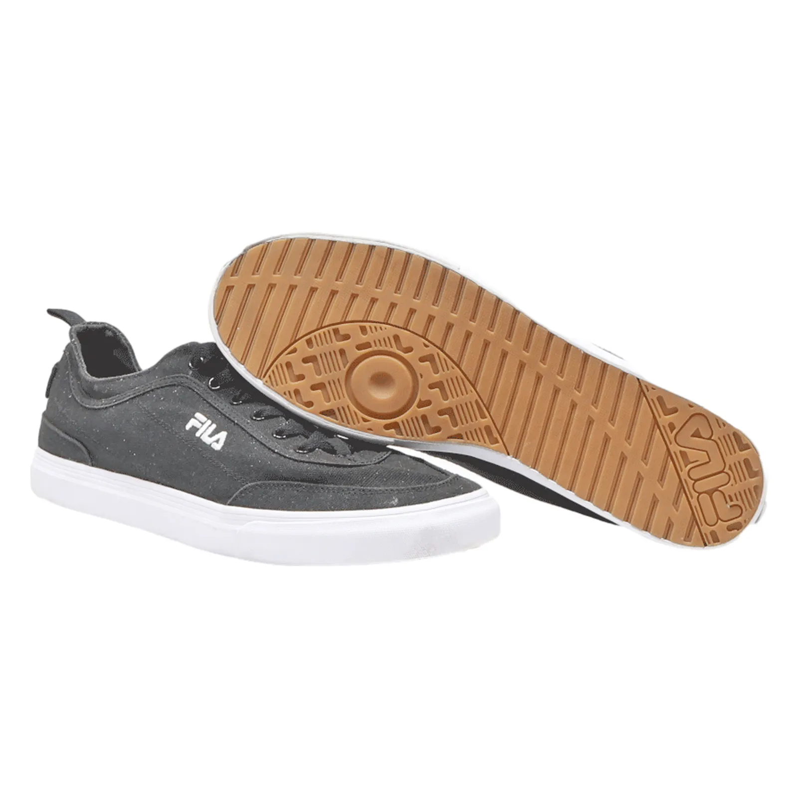 FILA Low Top Trainers Black Canvas Mens UK 11