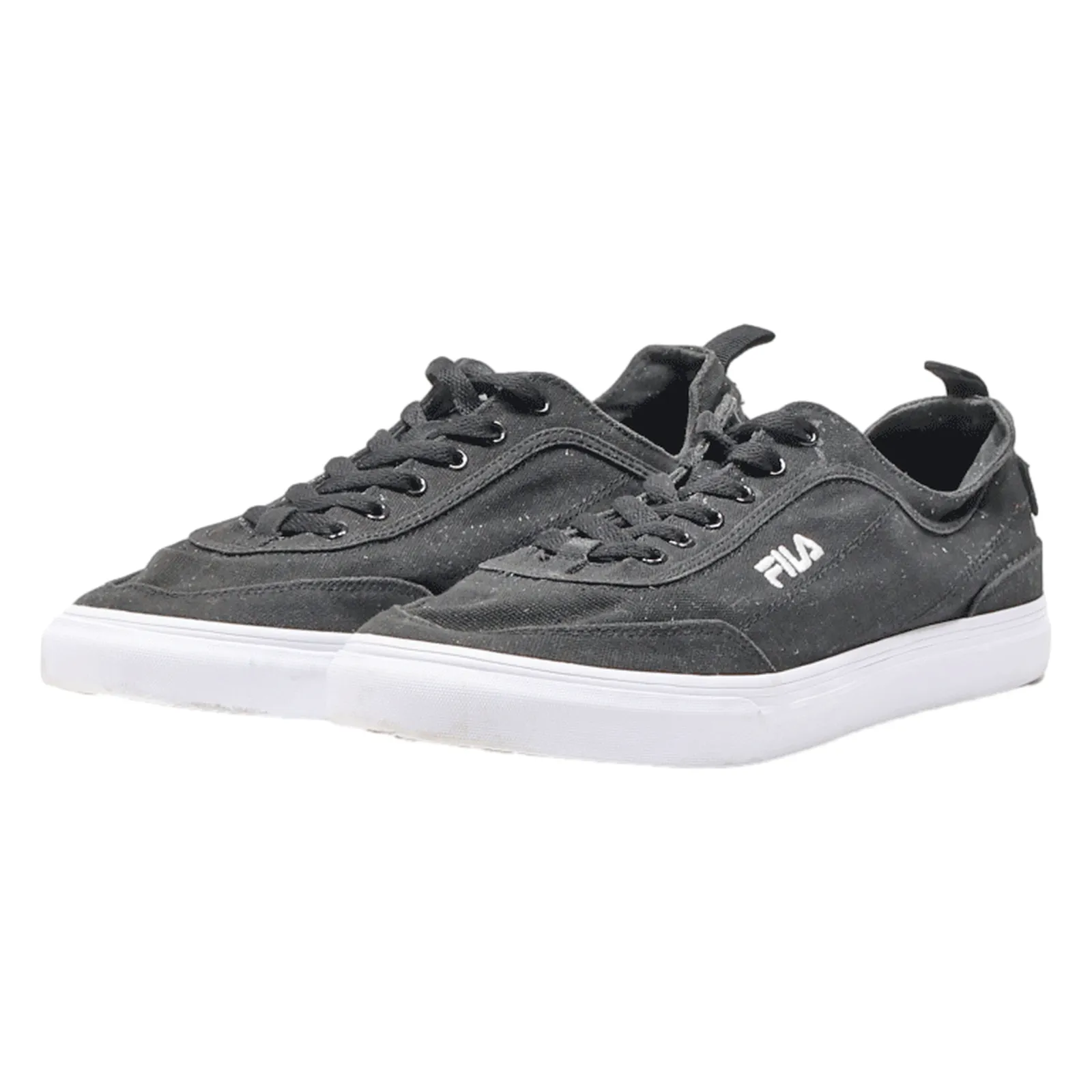 FILA Low Top Trainers Black Canvas Mens UK 11
