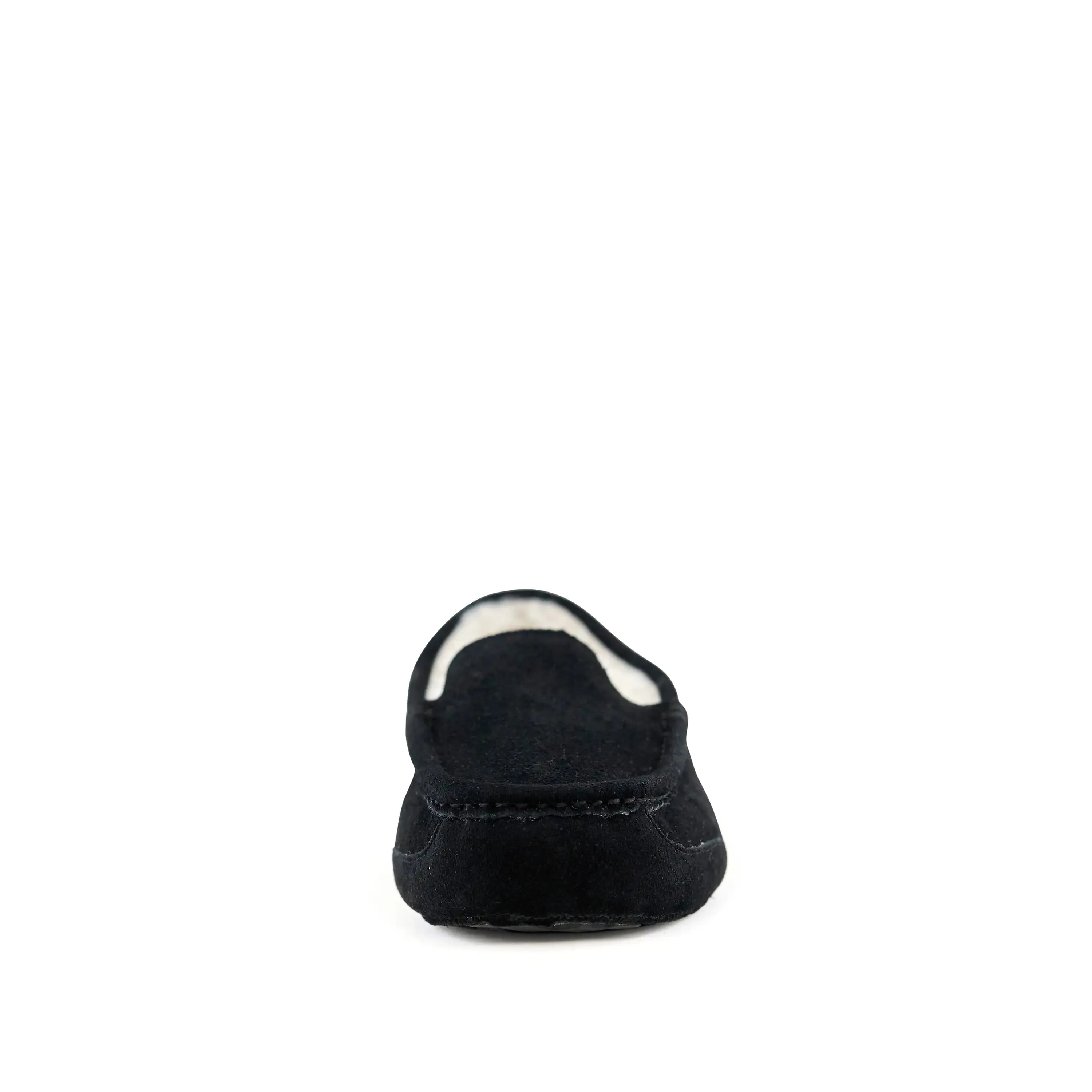 Fluffy Black Moccasin Slippers