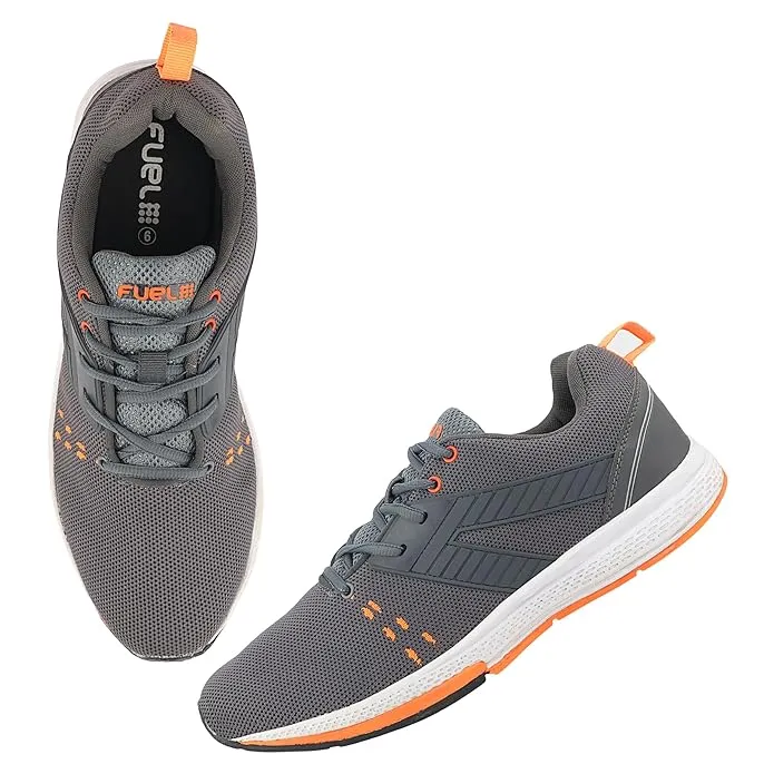Fuel Crown Sport Shoes For Men's (GREY/ ORANGE)