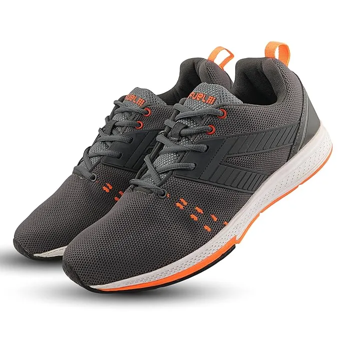 Fuel Crown Sport Shoes For Men's (GREY/ ORANGE)