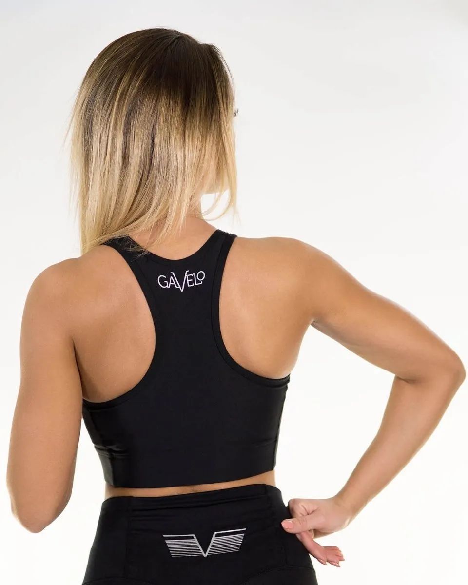 Gavelo Plain Black Sports Bra