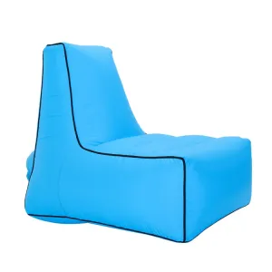 Inflatable Sofa Bed for Camping, Fishing, and Beach, Portable Folding Air Sofa, 27.6 x 25.6 x 23.6 inches (Sky Blue)