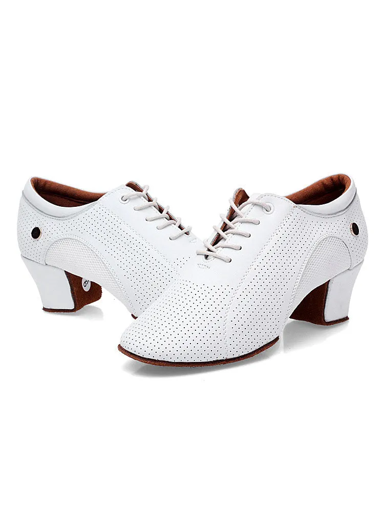 Latin Dance Shoes Soft Sole Cowhide Mesh Dance Shoes