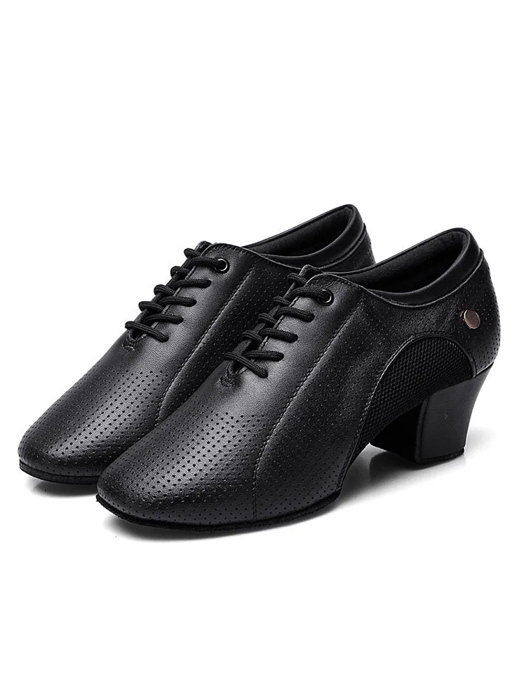 Latin Dance Shoes Soft Sole Cowhide Mesh Dance Shoes
