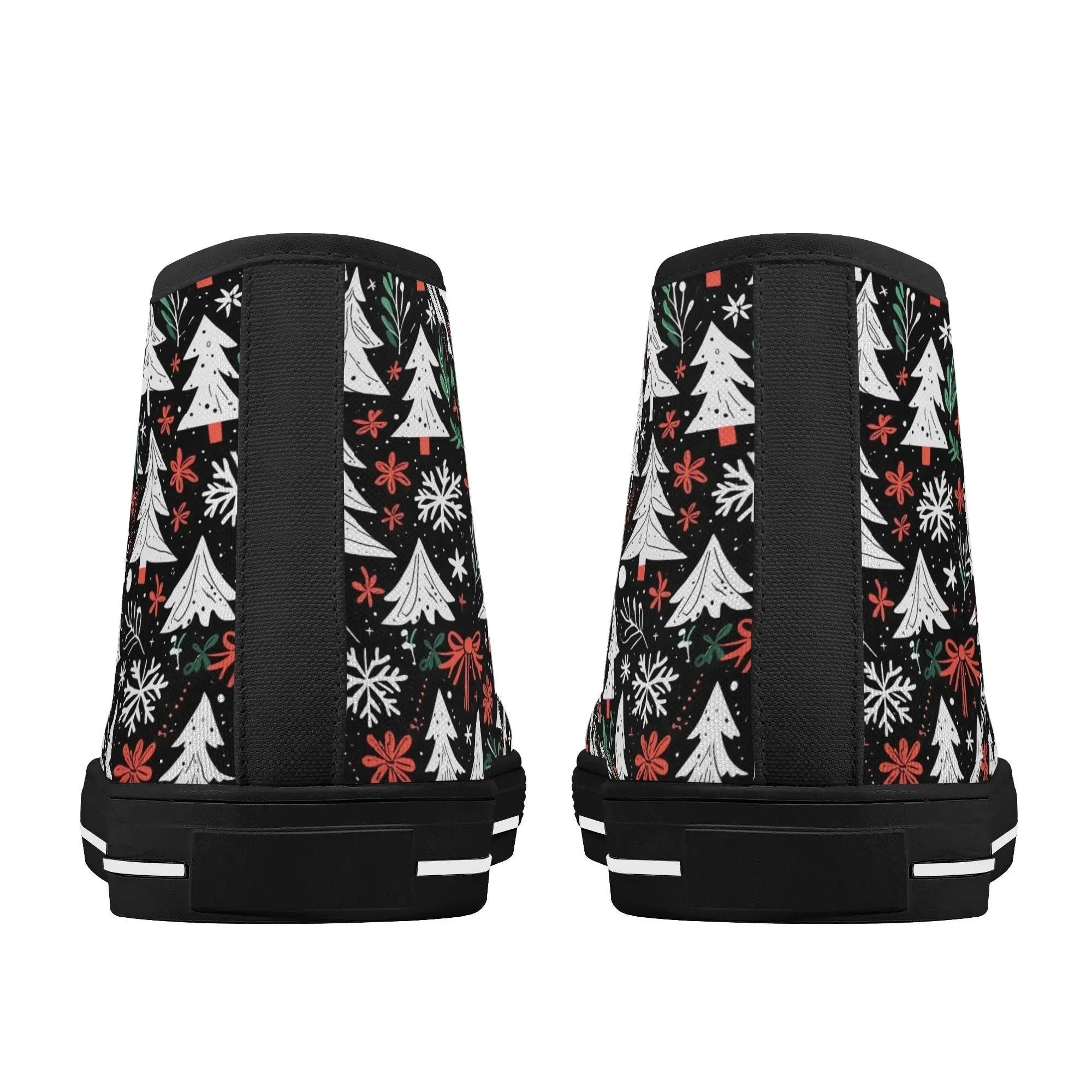 Mens Rubber High Top Christmas Trees Canvas Shoes