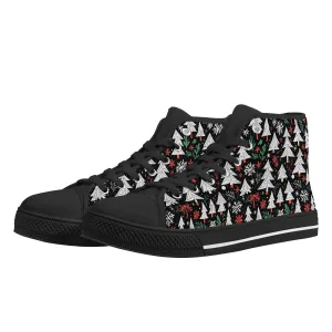 Mens Rubber High Top Christmas Trees Canvas Shoes