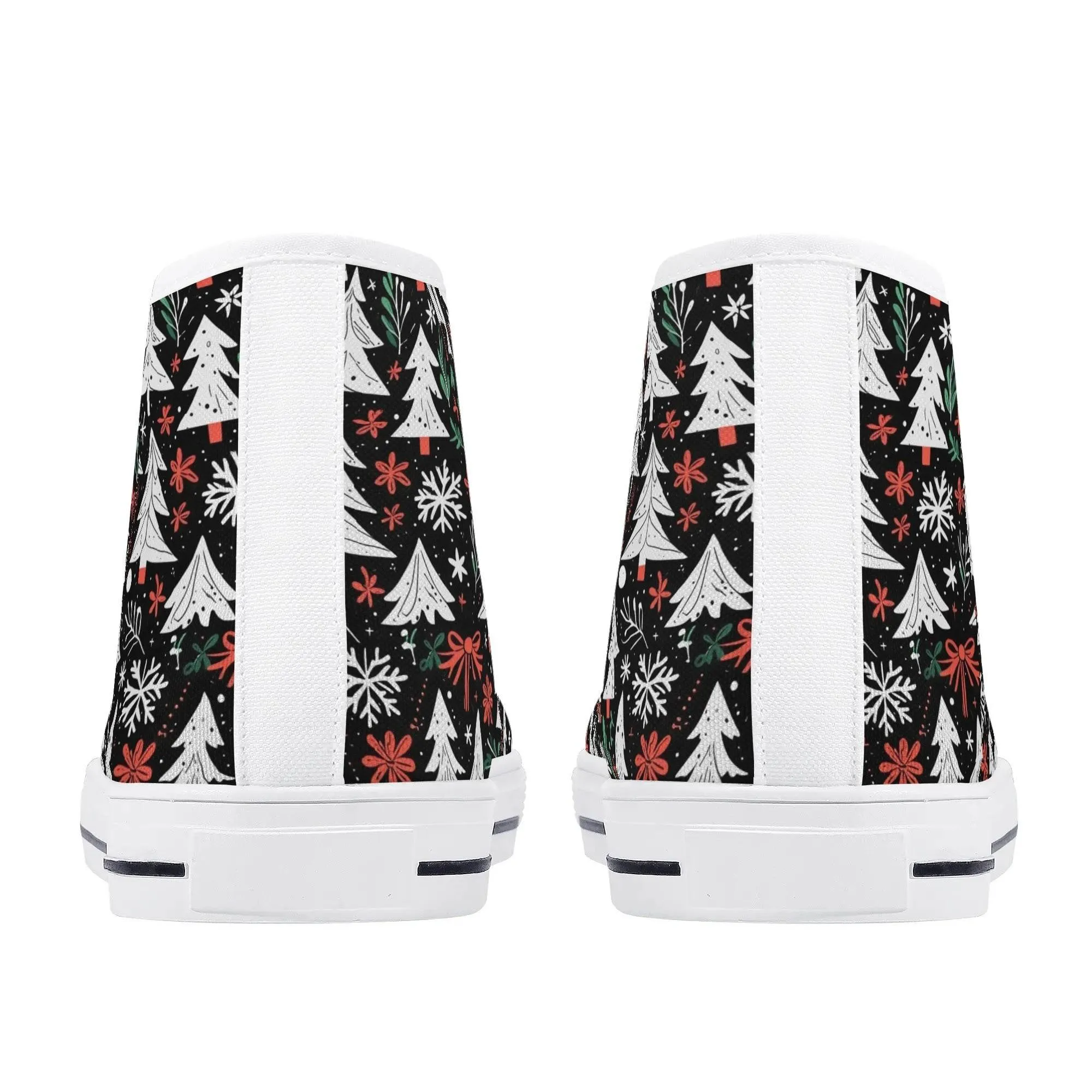 Mens Rubber High Top Christmas Trees Canvas Shoes