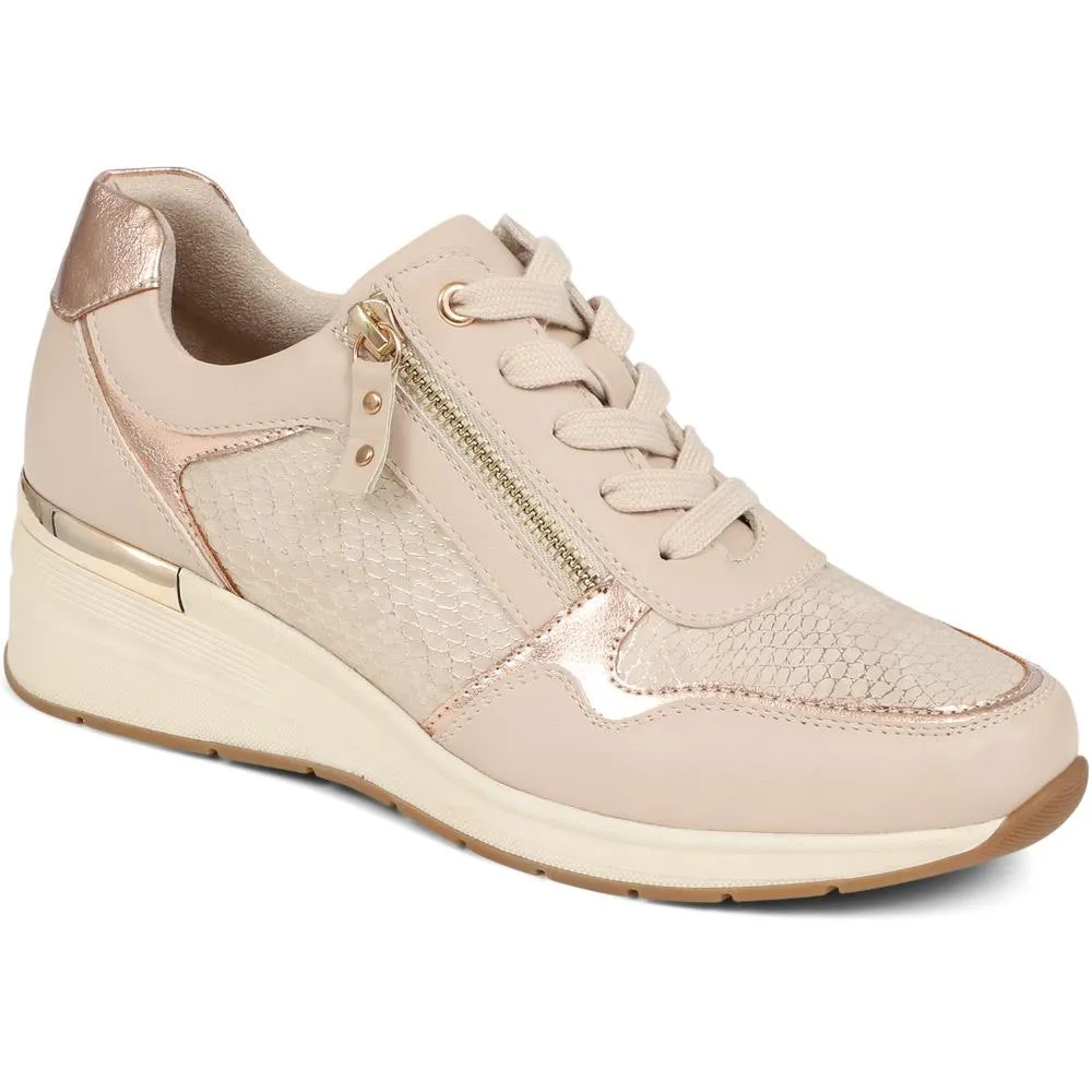 Metallic Accent Wedge Trainers - BELWOIL39019 / 325 106