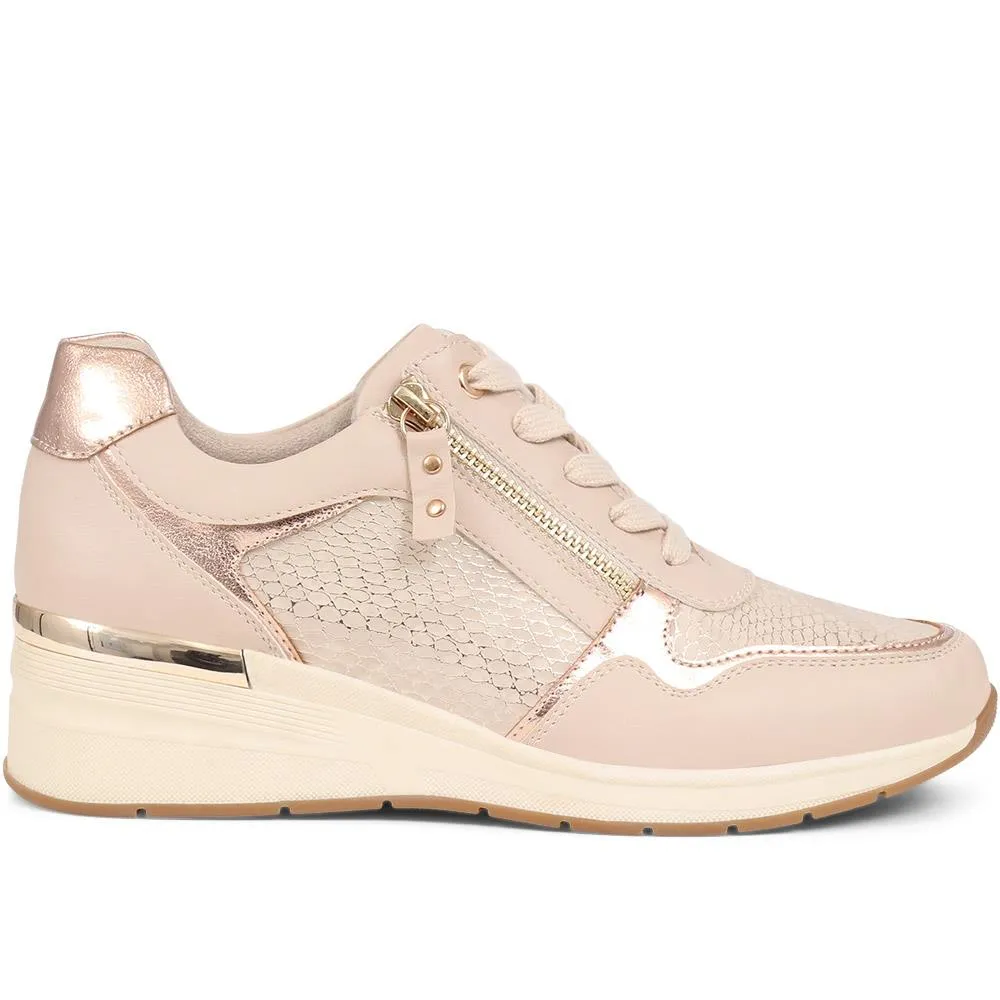 Metallic Accent Wedge Trainers - BELWOIL39019 / 325 106