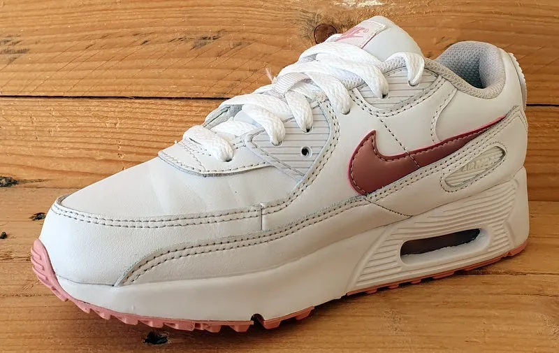 Nike Air Max 90 Low GS Trainers UK2/US2.5Y/EU34 CD6867-115 White Pink Glaze