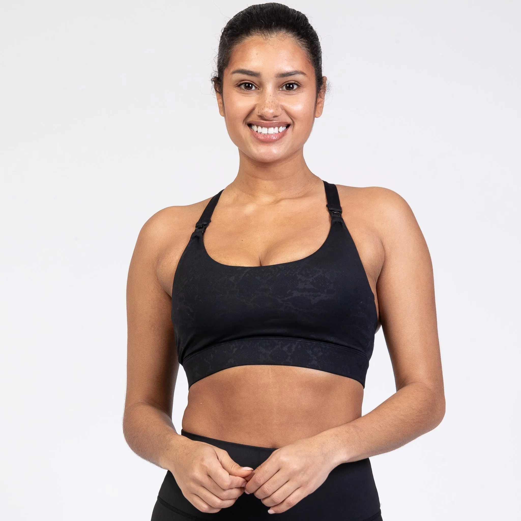 Océane 2 - Medium Support Nursing Sport Bra No Pumping (Metallic Snake)