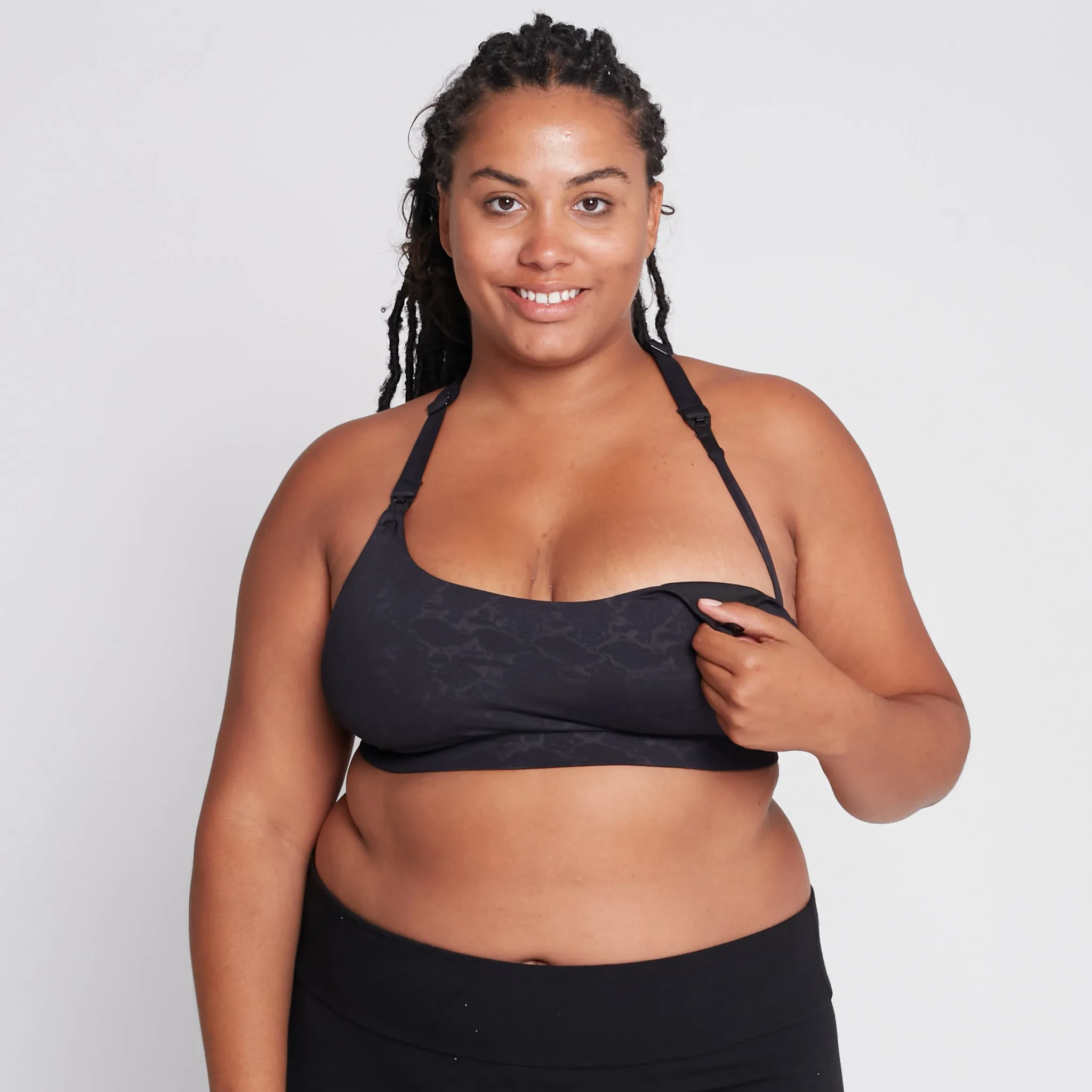 Océane 2 - Medium Support Nursing Sport Bra No Pumping (Metallic Snake)