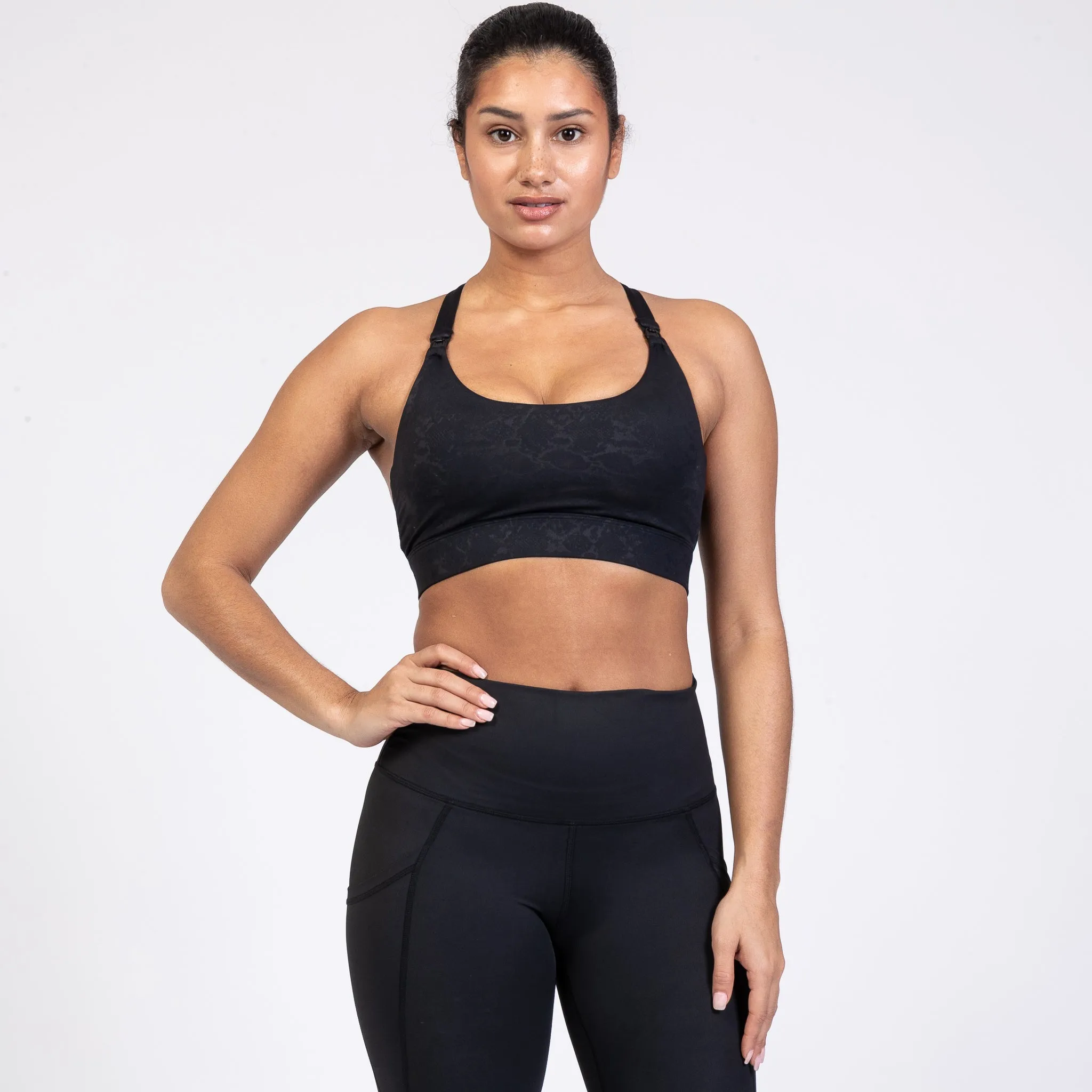 Océane 2 - Medium Support Nursing Sport Bra No Pumping (Metallic Snake)