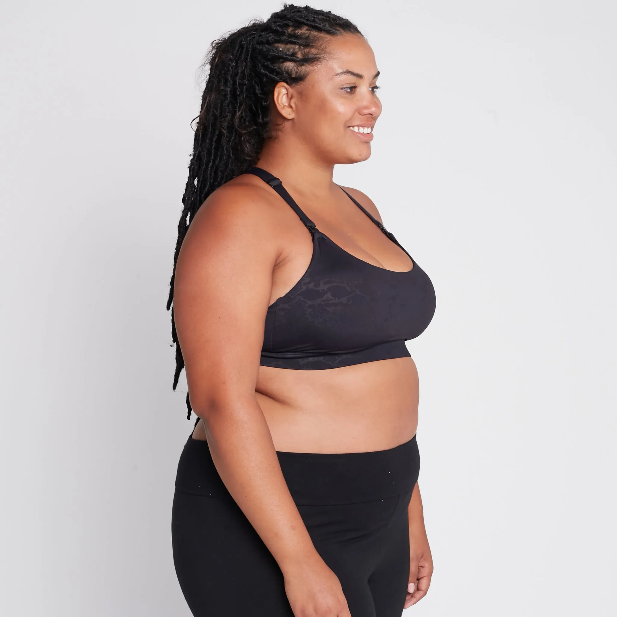 Océane 2 - Medium Support Nursing Sport Bra No Pumping (Metallic Snake)