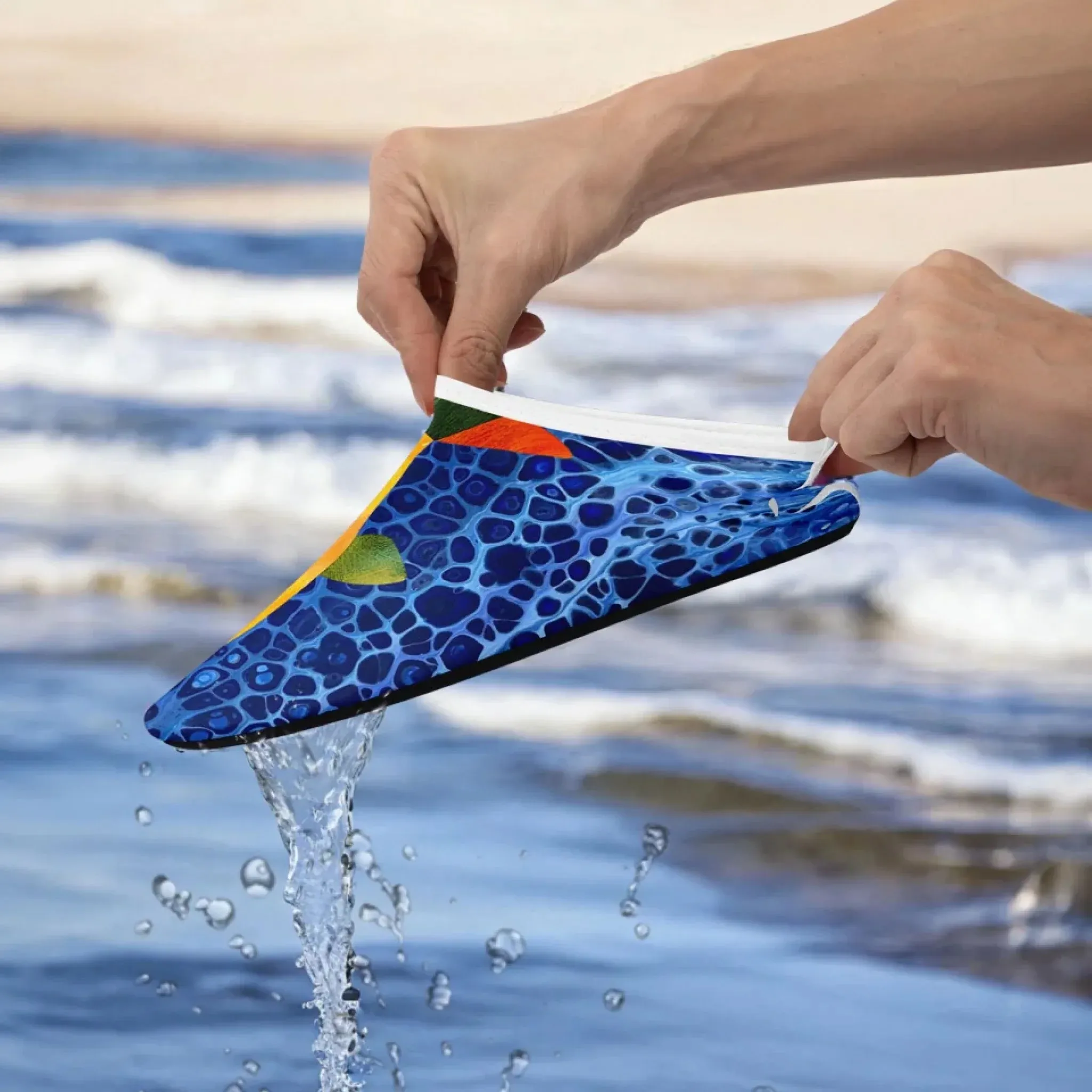 Personalized Beach Sneakers, Custom Summer Aqua Shoes, Breathable Water Shoes