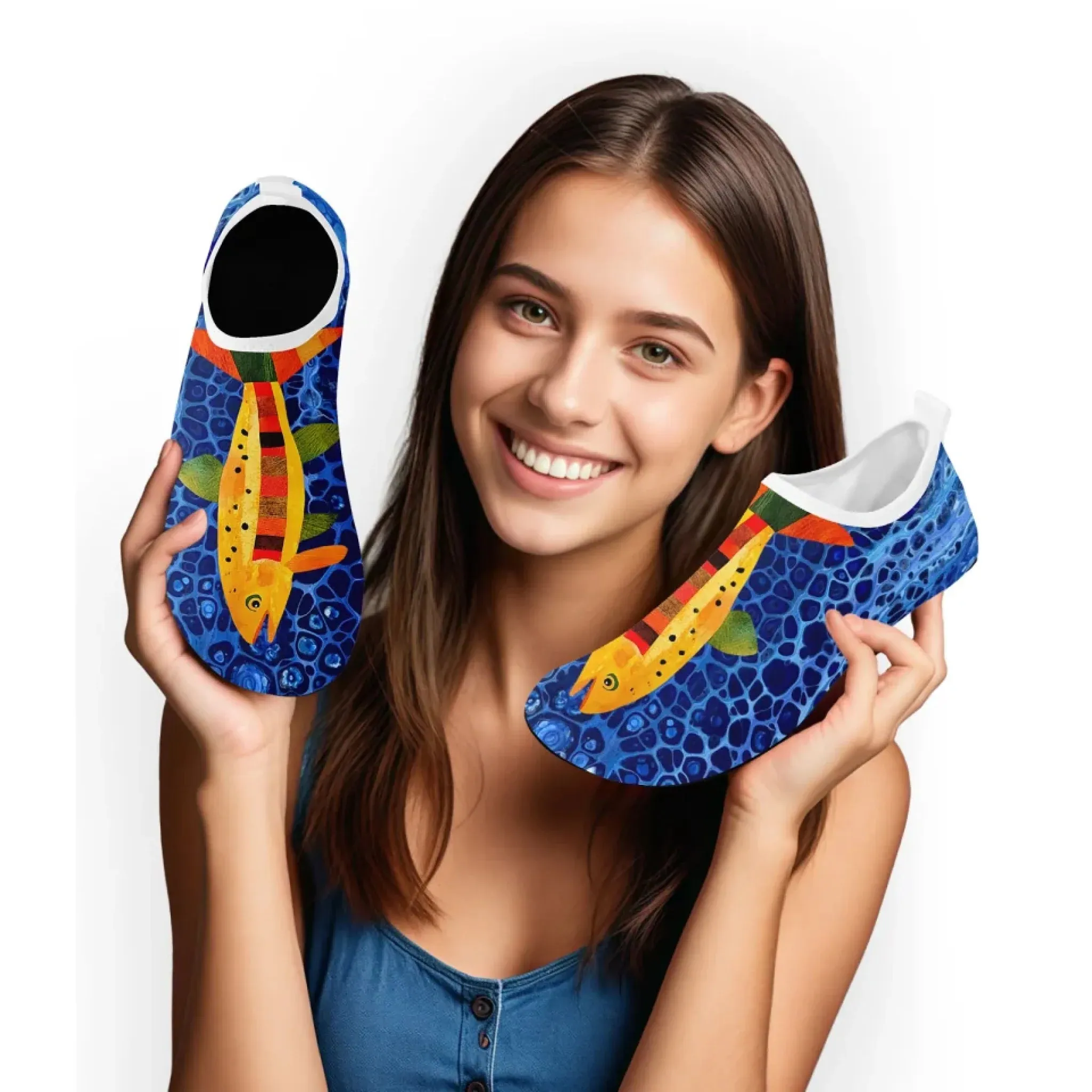 Personalized Beach Sneakers, Custom Summer Aqua Shoes, Breathable Water Shoes