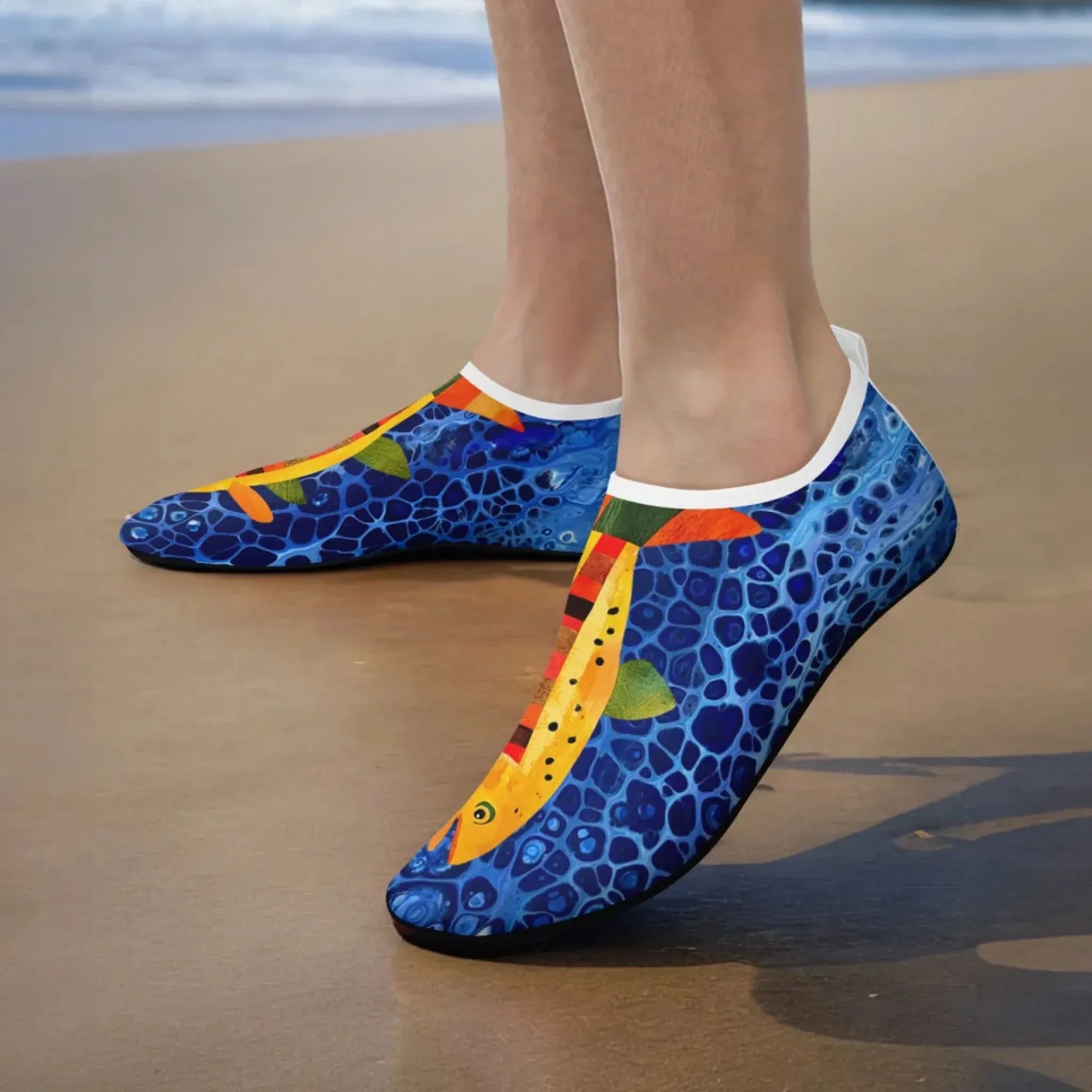 Personalized Beach Sneakers, Custom Summer Aqua Shoes, Breathable Water Shoes